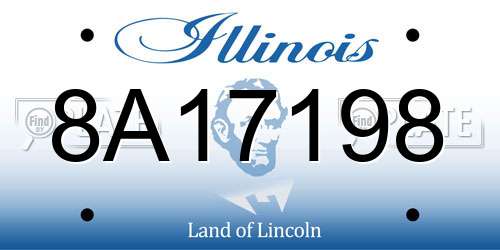 8A17198 Illinois License Plate