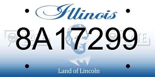 8A17299 Illinois License Plate