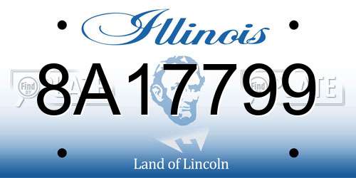 8A17799 Illinois License Plate