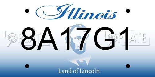 8A17G1 Illinois License Plate