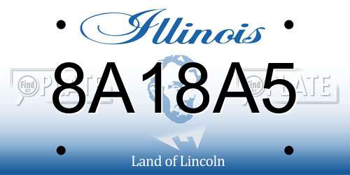 8A18A5 Illinois License Plate