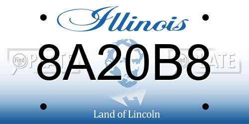 8A20B8 Illinois License Plate