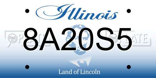8A20S5 Illinois License Plate