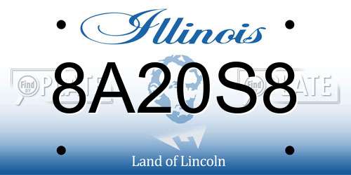 8A20S8 Illinois License Plate