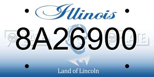 8A26900 Illinois License Plate