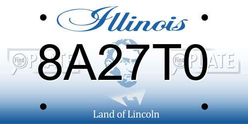 8A27T0 Illinois License Plate