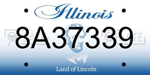 8A37339 Illinois License Plate