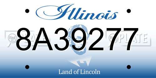 8A39277 Illinois License Plate