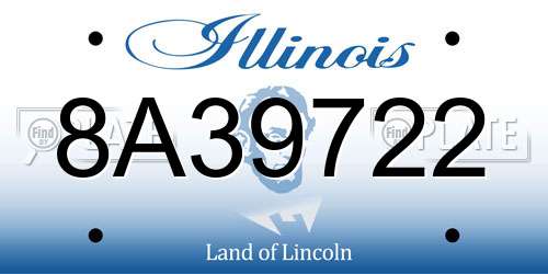 8A39722 Illinois License Plate