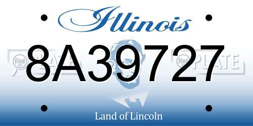 8A39727 Illinois License Plate