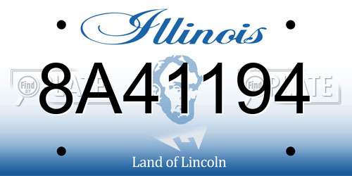 8A41194 Illinois License Plate