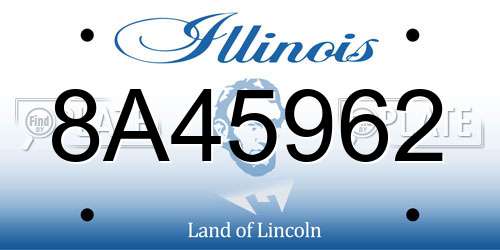 8A45962 Illinois License Plate