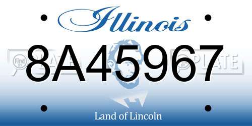 8A45967 Illinois License Plate