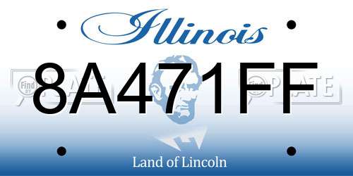 8A471FF Illinois License Plate