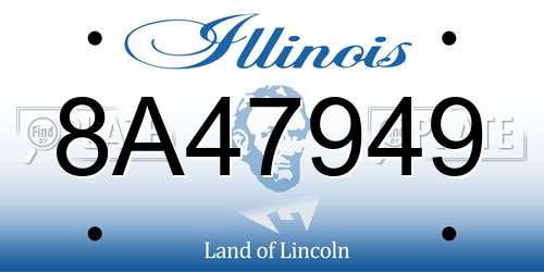 8A47949 Illinois License Plate