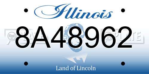 8A48962 Illinois License Plate