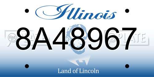 8A48967 Illinois License Plate
