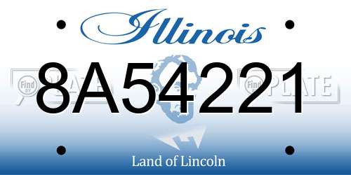 8A54221 Illinois License Plate