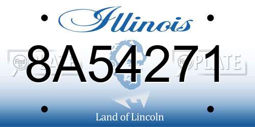 8A54271 Illinois License Plate