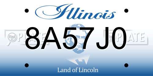 8A57J0 Illinois License Plate
