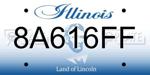 8A616FF Illinois License Plate