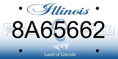8A65662 Illinois License Plate