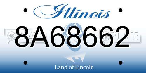 8A68662 Illinois License Plate