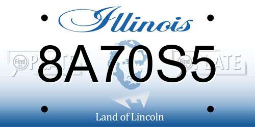 8A70S5 Illinois License Plate