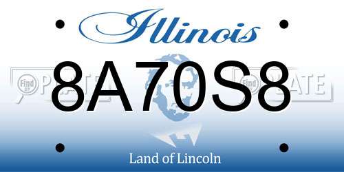 8A70S8 Illinois License Plate