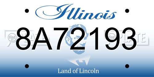 8A72193 Illinois License Plate