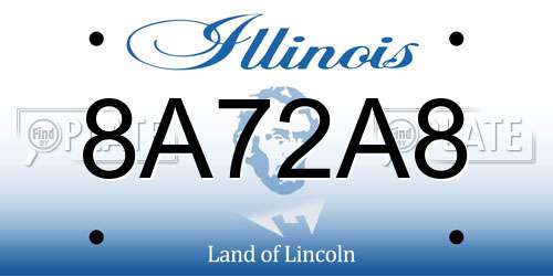 8A72A8 Illinois License Plate