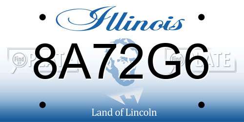 8A72G6 Illinois License Plate