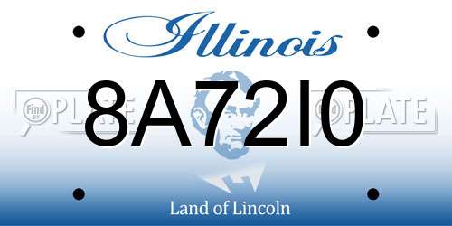 8A72I0 Illinois License Plate