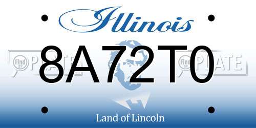 8A72T0 Illinois License Plate