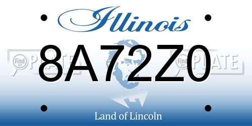 8A72Z0 Illinois License Plate