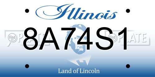 8A74S1 Illinois License Plate