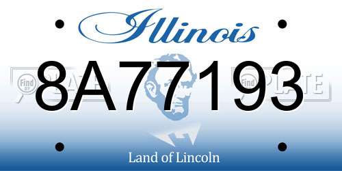 8A77193 Illinois License Plate