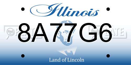 8A77G6 Illinois License Plate