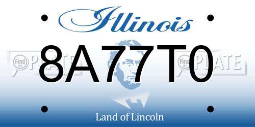 8A77T0 Illinois License Plate