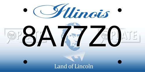 8A77Z0 Illinois License Plate