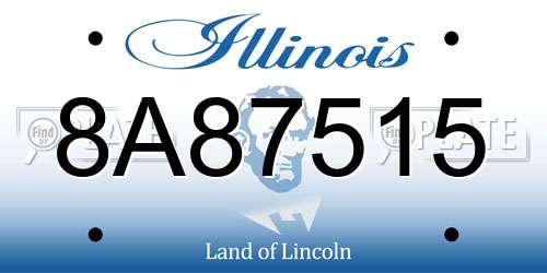 8A87515 Illinois License Plate