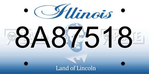 8A87518 Illinois License Plate