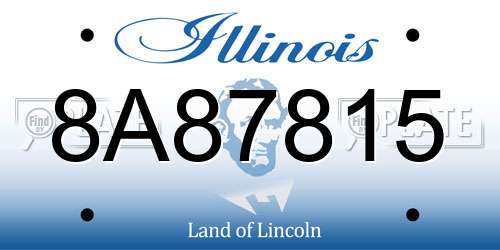 8A87815 Illinois License Plate