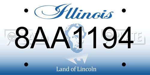 8AA1194 Illinois License Plate