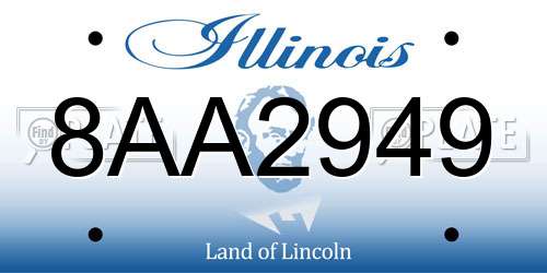 8AA2949 Illinois License Plate