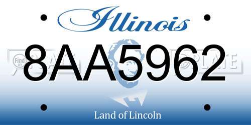 8AA5962 Illinois License Plate