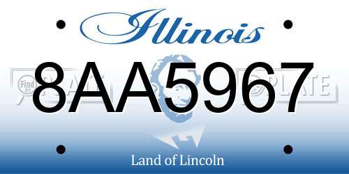 8AA5967 Illinois License Plate