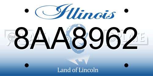 8AA8962 Illinois License Plate