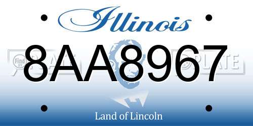 8AA8967 Illinois License Plate