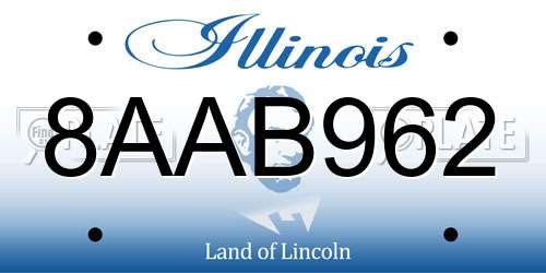 8AAB962 Illinois License Plate
